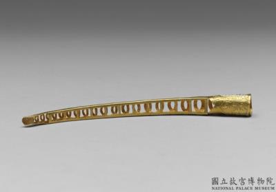 图片[2]-Gold openwork fingernail guard with interlocking circles decoration, Ch’ing dynasty-China Archive